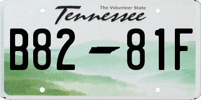 TN license plate B8281F