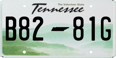 TN license plate B8281G