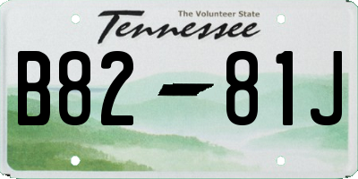 TN license plate B8281J