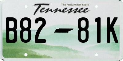 TN license plate B8281K