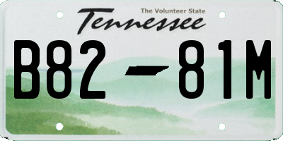 TN license plate B8281M