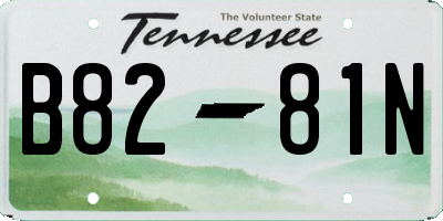 TN license plate B8281N