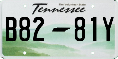 TN license plate B8281Y