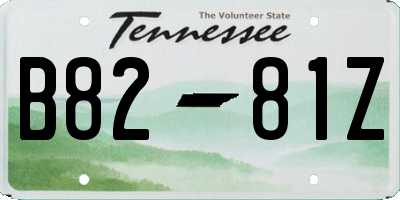 TN license plate B8281Z