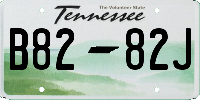 TN license plate B8282J