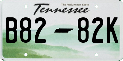 TN license plate B8282K