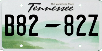TN license plate B8282Z