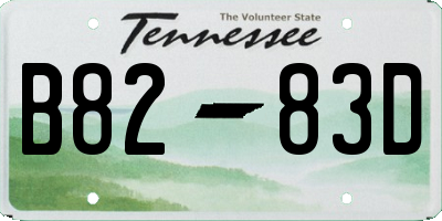 TN license plate B8283D