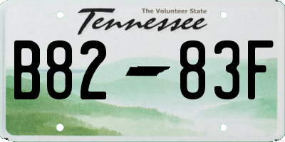 TN license plate B8283F
