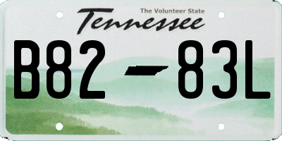 TN license plate B8283L