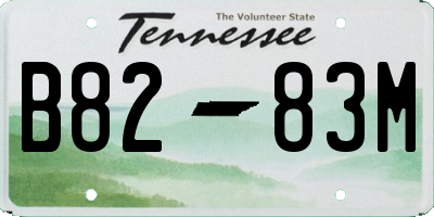 TN license plate B8283M