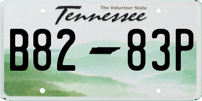 TN license plate B8283P