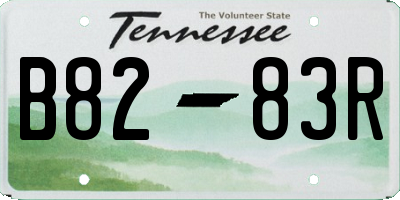 TN license plate B8283R
