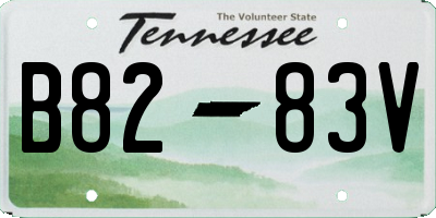 TN license plate B8283V