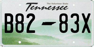TN license plate B8283X