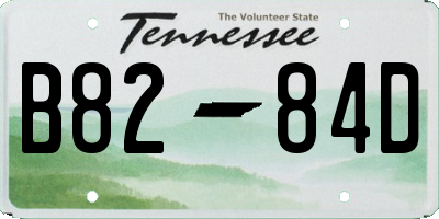 TN license plate B8284D