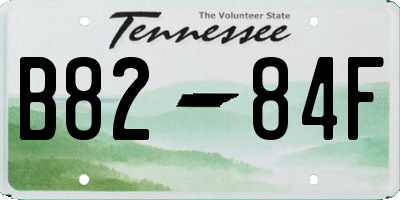 TN license plate B8284F