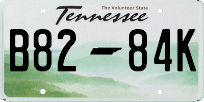 TN license plate B8284K