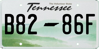 TN license plate B8286F
