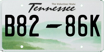 TN license plate B8286K