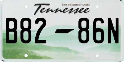 TN license plate B8286N