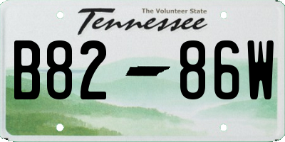 TN license plate B8286W