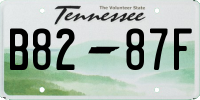 TN license plate B8287F