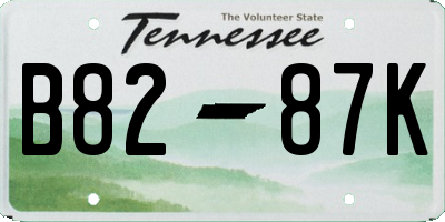 TN license plate B8287K