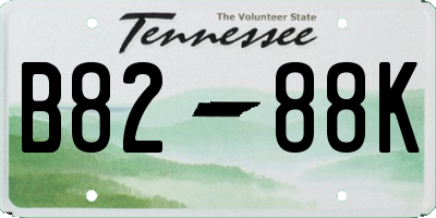 TN license plate B8288K