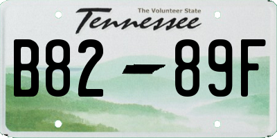 TN license plate B8289F