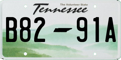 TN license plate B8291A