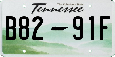 TN license plate B8291F