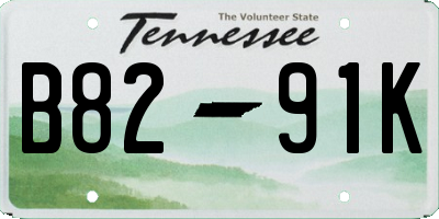 TN license plate B8291K