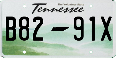 TN license plate B8291X