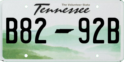 TN license plate B8292B