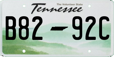 TN license plate B8292C