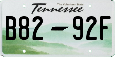TN license plate B8292F