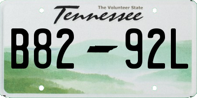 TN license plate B8292L