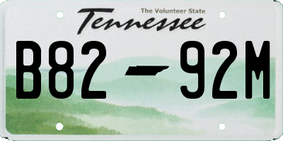 TN license plate B8292M