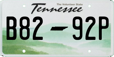 TN license plate B8292P