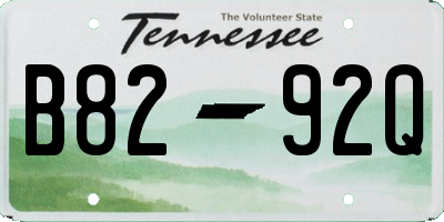 TN license plate B8292Q