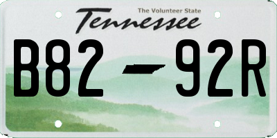 TN license plate B8292R