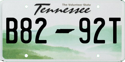 TN license plate B8292T
