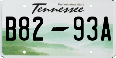 TN license plate B8293A