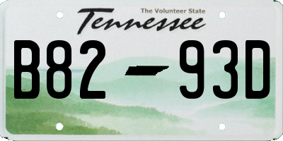 TN license plate B8293D