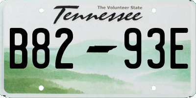 TN license plate B8293E