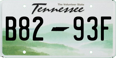 TN license plate B8293F