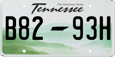 TN license plate B8293H