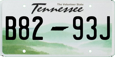 TN license plate B8293J