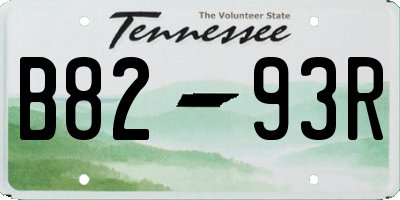 TN license plate B8293R